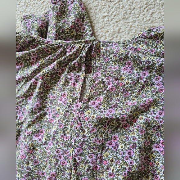 🌈H&M Conscious Ditsy Floral Blogger Fav Midi Dress 3/4 Sleeve OVERSIZED Small - Picture 7 of 8